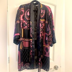 Silky Rich Toned Kimono Jacket